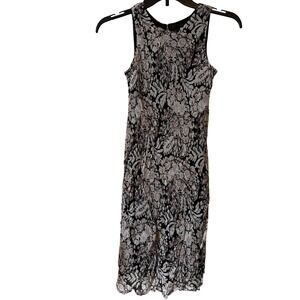 Tessutio Girls Sleeveless Dress Sz 12 NWT Floral Black White Lined Elegant